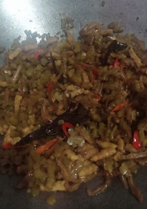 Foto resep Tumis pare teri dan tempe