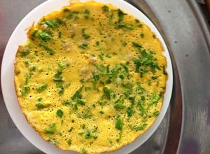 Hình của món Trứng chiên thịt băm nấm rơm.