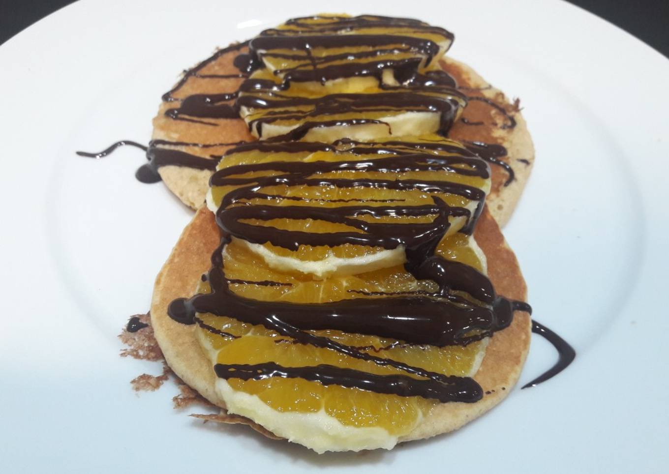 Tortitas de avena con naranja y chocolate negro 🍊🍫🥞