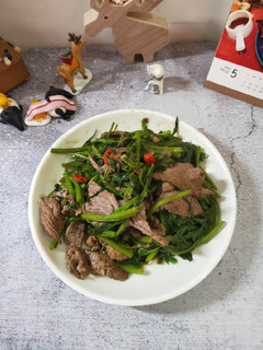 沙茶空心菜炒牛肉 的食譜成品照片