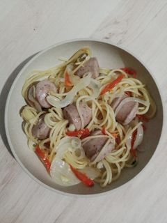 Foto resep 704) Spaghetti Sosis Aglio Olio