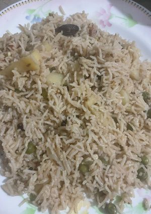 A picture of Potato peas pulao(aloo matar pulao).