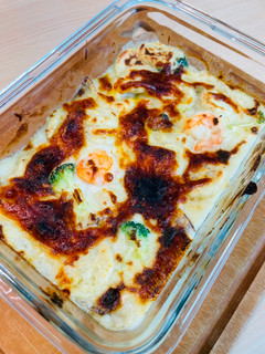 焗烤沙丁魚麵疙瘩|過熱水蒸氣烤箱微波爐 的食譜成品照片