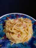 Garlicky creamy mushroom smokey beef pasta