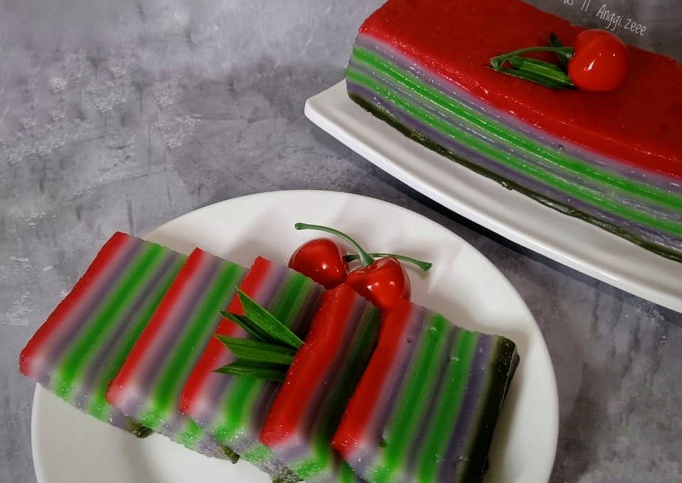 Kue lapis tepung beras simple
