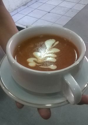 Foto resep cream of tomato soup ala kadarnya.
