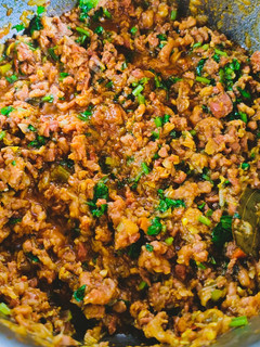 A picture of Mutton keema.