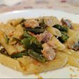 Penne con Fagiolini, Sgombro e Pane Profumato