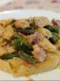 Penne con Fagiolini, Sgombro e Pane Profumato