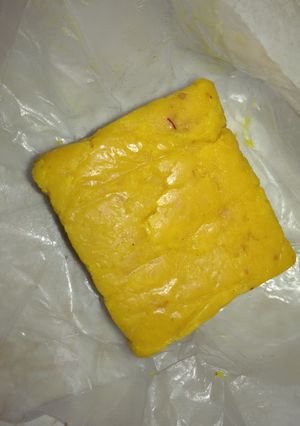 A picture of Kesar peda.
