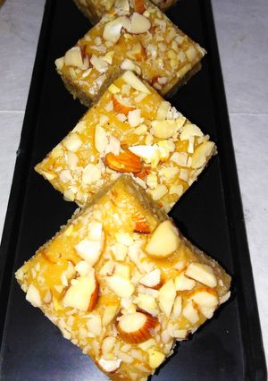 A picture of Chew coconut Khoya burfi.
