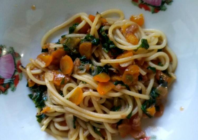 Spaghetti campur sayur MPASI 11m+