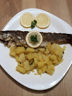 Sült pisztráng recept fotója