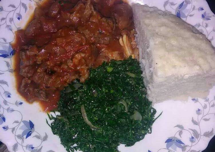 Beef stew with Sukuma wiki