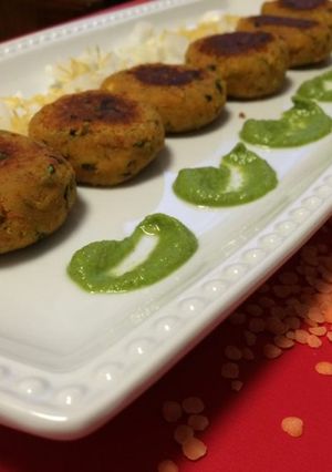 A picture of Masoor Dal Tikki With Mint And Coriander.