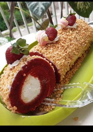 Foto resep Roll cake redvelvet kukus
