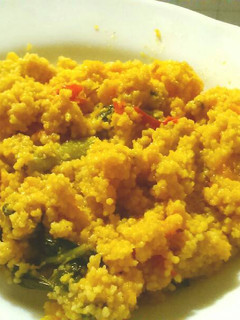 Una foto de Cous cous con calabaza y espinacas vegano