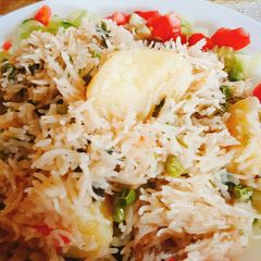 A picture of Potato and peas pulao.