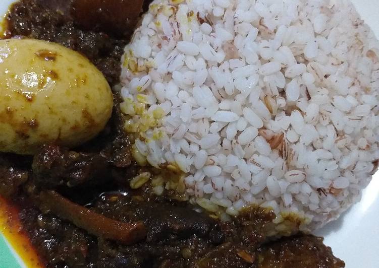 Recipe of Perfect Ofada rice and sauce