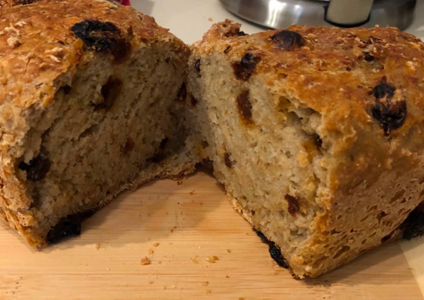 Pan de Avena y Pasas(sin amasado)