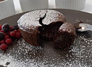 Una foto de Coulant de chocolate