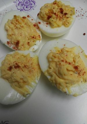 A picture of Simple deviled eggs.