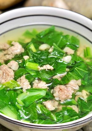Hình của món Canh Cải Ngọt Nấu Thịt Bằm.