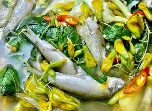 Hình của món Canh chua cá Linh - bông Điên Điển.