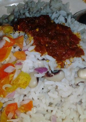Shinkafa da wake daadagwar manja ainihin hoton girkin