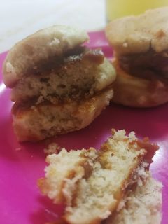 Una foto de Mini pancakes con dulce de leche 💖