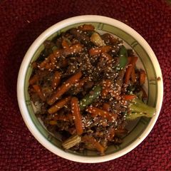 A picture of Korean Ground Beef and Rice Bowl.