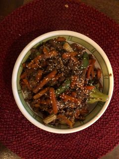 A picture of Korean Ground Beef and Rice Bowl.