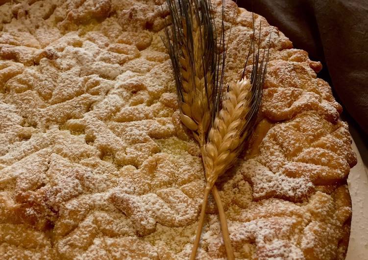 Crostata con crema di ricotta e gocce di cioccolato fondente