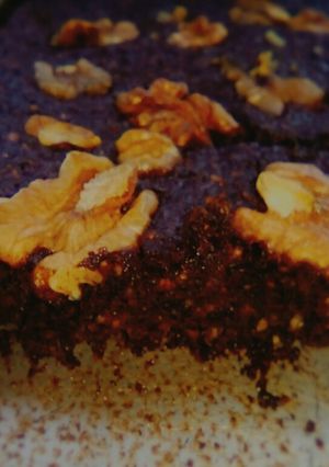 Una foto de Brownie vegano de banana sin harina 👏 👏 👏