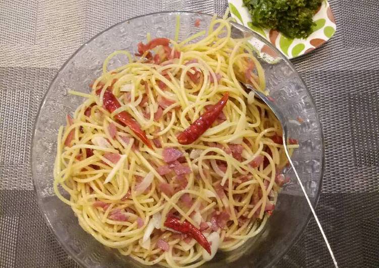 Resep Spaghetti Aglio Oli Bacon Anti Gagal