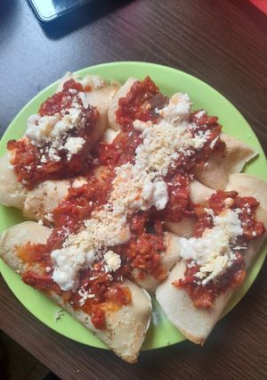 Una foto de Canelones de jamón y queso