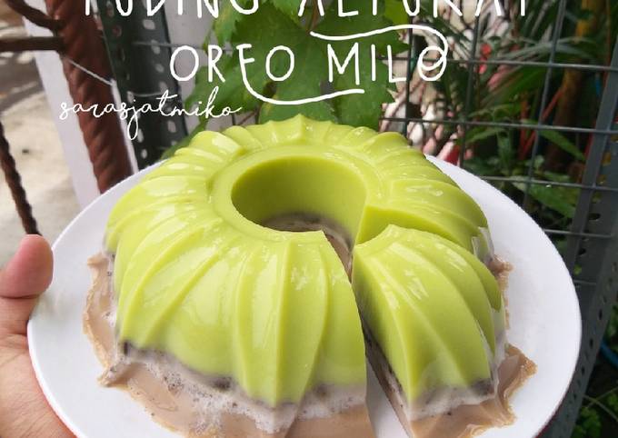 Puding Alpukat Oreo Milo