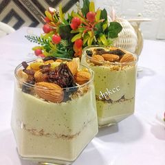 A picture of AVOCADO, BANANA, AND YOGURT SMOOTHIE.