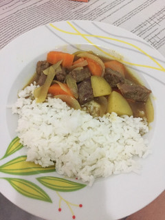 A picture of Japanese beef curry.