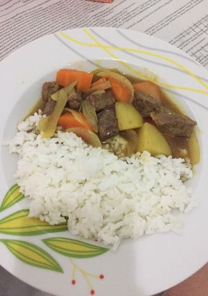 A picture of Japanese beef curry.