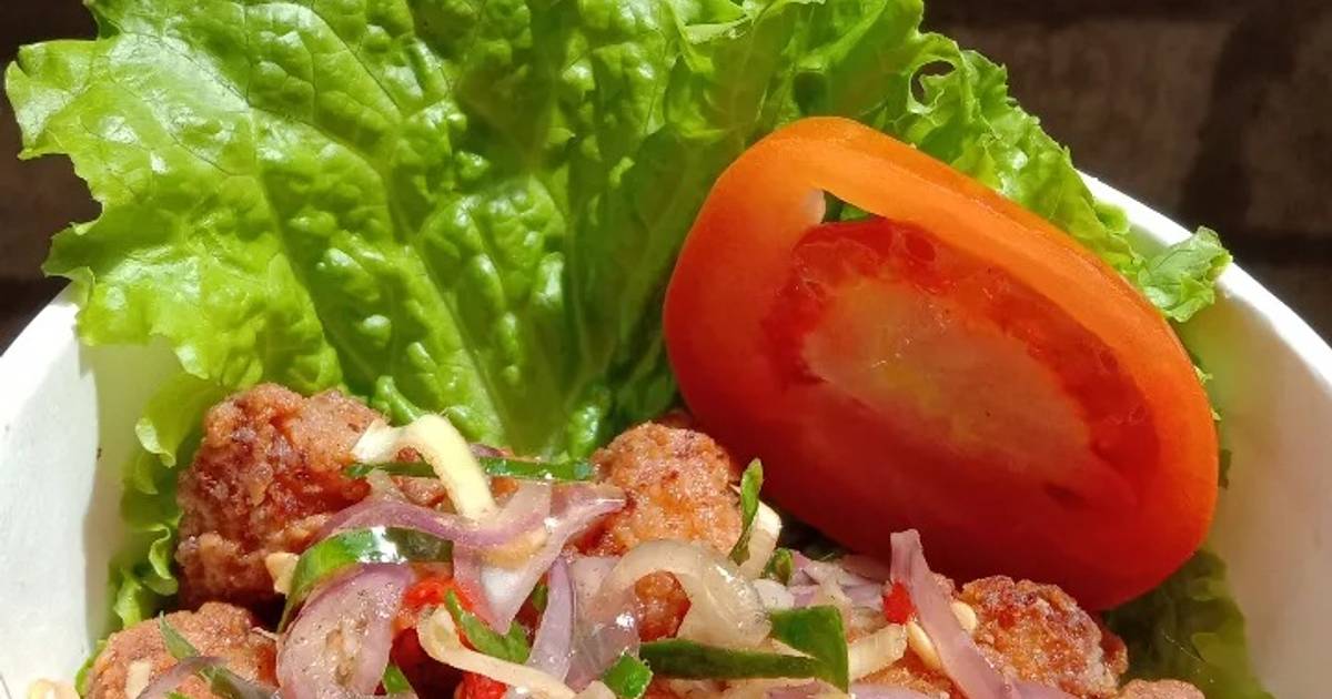 Resep Rice bowl chicken popcorn sambel matah (nasi daun jeruk) oleh