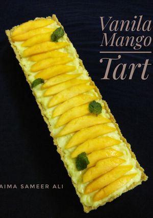 A picture of Vanila mango tart.