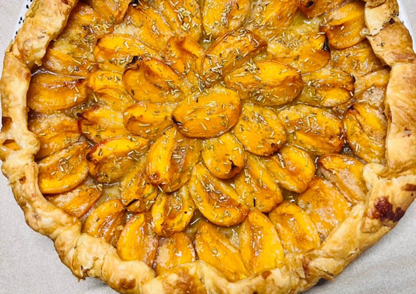 Tarte rustique Abricot Miel 🍯 Romarin