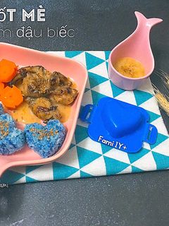 Hình của món Ếch sốt mè cho bé 1Y.