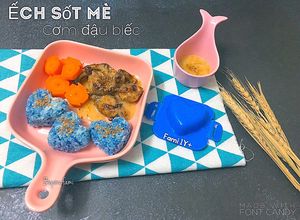 Hình của món Ếch sốt mè cho bé 1Y.