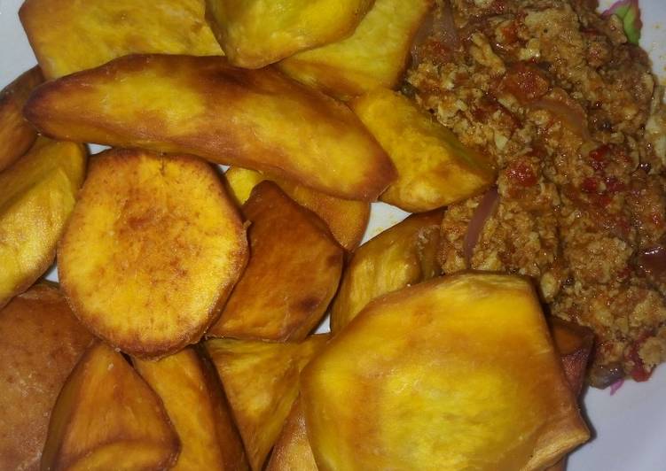 Recipe of Quick Fried sweet potato and eggsos