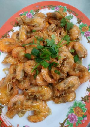 Hình của món Tôm rang tỏi.