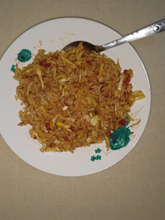 A picture of Fried rice with cabbage.