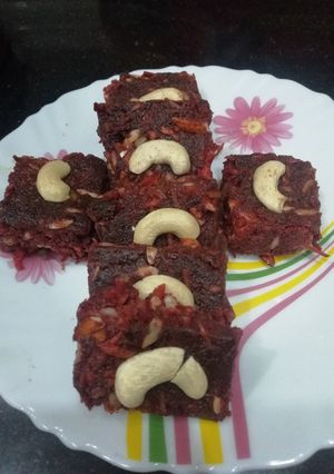 A picture of Beetroot Burfi.