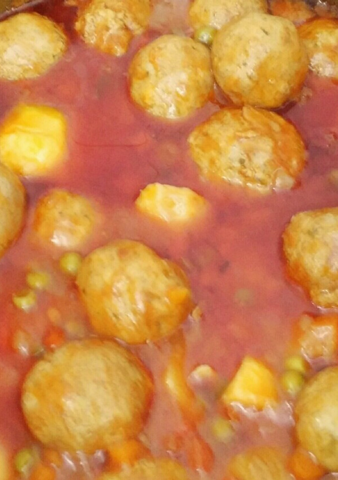 Una foto de Albóndigas de pollo a la cerveza